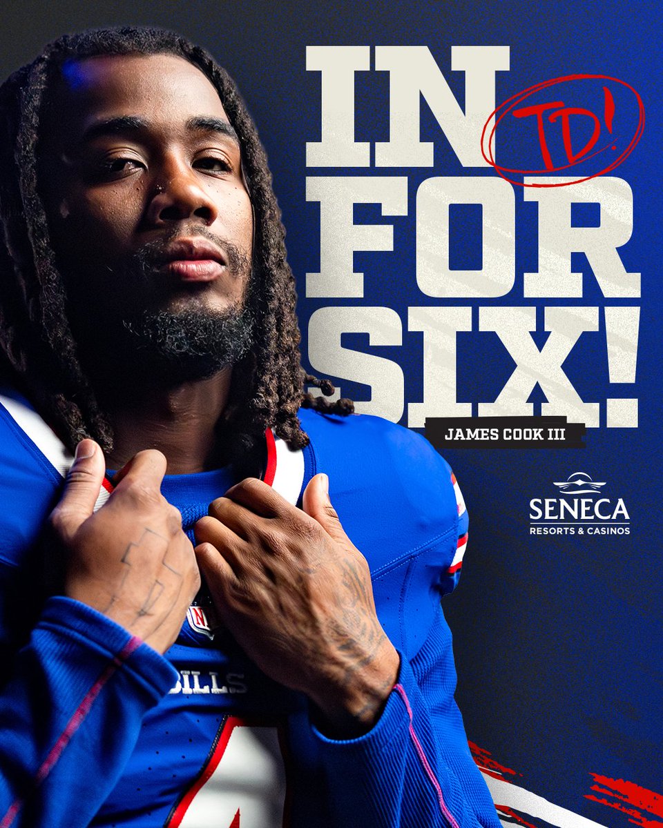 3 TDs for James Cook III.
34-31 Bills | 4Q 6:48