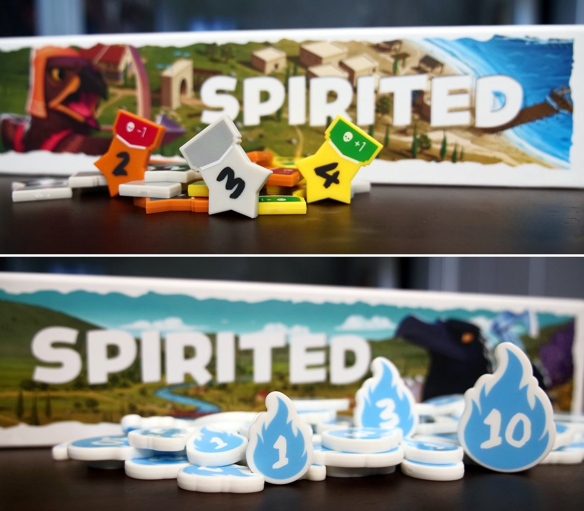 Looking forward to the Spirited Kickstarter campaign?!  🔥

We often provide metal coins as a deluxe add-on for our games, but this time you'll have the possibility to get deluxe Spirit and Medals, upgrading from cardboard to chunky plastic tokens.

👉 garphill.com/spirited