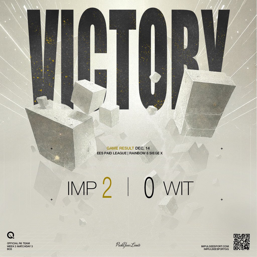 On match day 3 in the <a href="/EuroEliteSeries/">European Elite Series</a> Paid League, we get a free win against #WiT.

#pushyourlimits

#esport #RainbowSixSiege #news