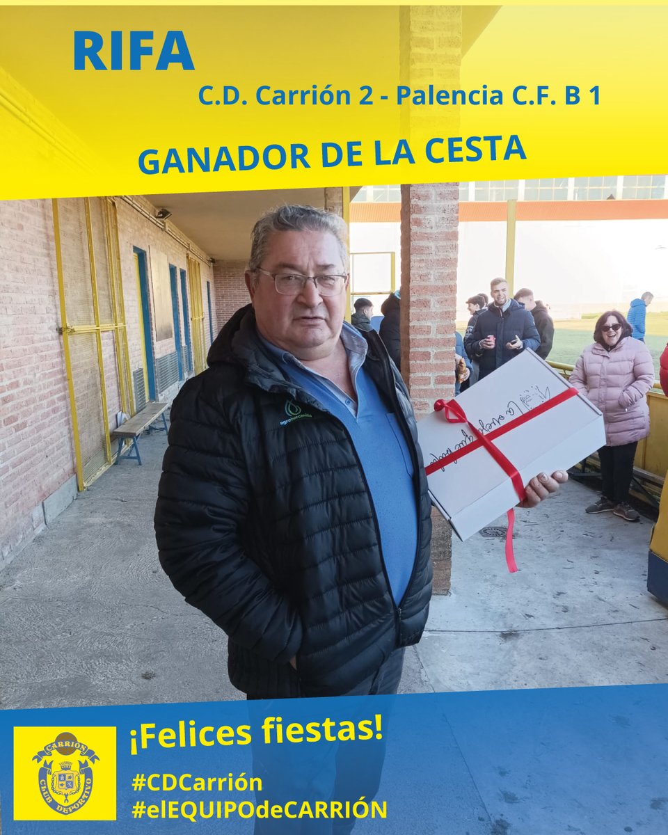 cdc_carrion's tweet photo. 💛💙AFICIONADO💛💙

📈En la clasificación de liga seguimos en quinta posición. Tenemos 25 puntos, cinco menos que el líder, el Astudillo.

🧺También os dejamos la foto del ganador de la última cesta del 2025. ¡Enhorabuena!

#CDCarrión #elEQUIPOdeCARRIÓN https://t.co/F6h1zThEvf