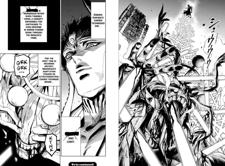 Jacks0nMan033's tweet photo. OMFG this chapter was CRAZY with Yuji iwasaki LOCKING IN the artstlye goes hard asf, the reveal of Yuki inheriting the ten shadows technique, Ui Ui reveal and seeing the unlimited hollow purple and divine flame aftermath and SO MUCH MORE (I’ll do another later;) #JJK #Modulo15 https://t.co/M3oZq4jcLy