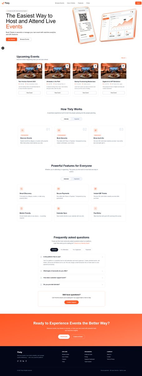 code_with_dara's tweet image. Today I finished the landing page for Tixly! 🎨✨
Kept the design clean and focused on UX.
What do you think? 👇