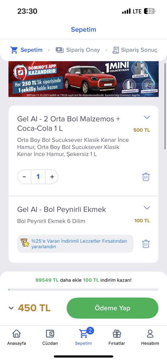 Tüh ucundan kaçırdık indirimi