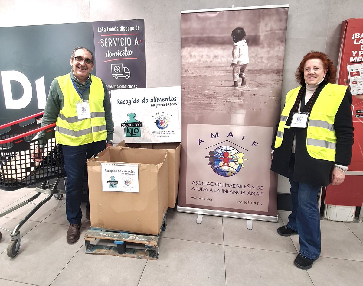 Operación Kilo Amaif 2025. 
Hoy domingo, 6° día, se recogieron 248,87 kg de alimentos.

Carlos, Flori, Carmen y Ricardo estuvieron en el supermercado Día de la c/Juan Duque 28.

Seguiremos hasta miércoles por la mañana,  en este punto de recogida.