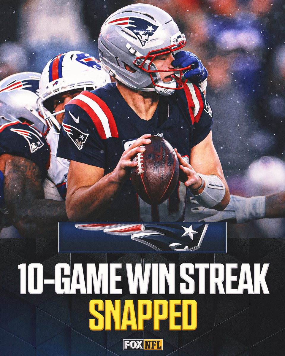 The Patriots 10-game winning streak has come to an end.