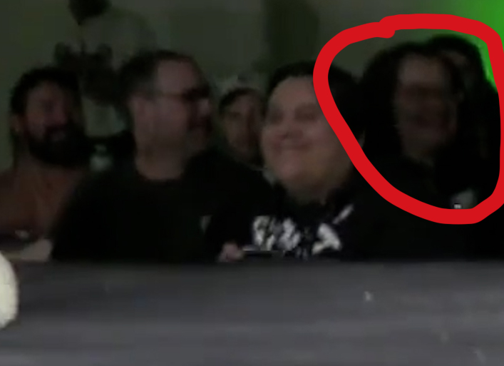 here's a pic of the woman that got it after it was tossed into the crowd...if you know them please ask them to return it and ill compensate with a pair vip tickets for the next event...thanks
