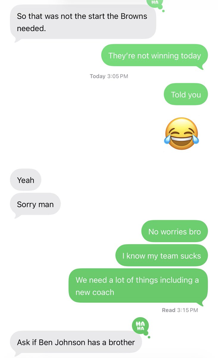 My text exchange with a buddy who’s a die hard Bears fan…