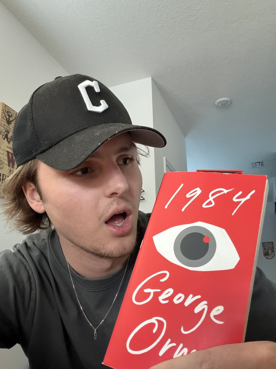 murphreads's tweet photo. I started reading 1984 and 50 pages in…I already recorded a 10 minute video clip talking about my thoughts. This book is terrifying yet brilliant with the world that Orwell built. Good lord https://t.co/jSA8D4ovL0