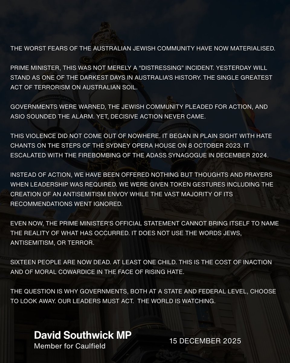 SouthwickMP's tweet image. My message to the Prime Minister and Premier.

@aus_jewishnews #springst #auspol