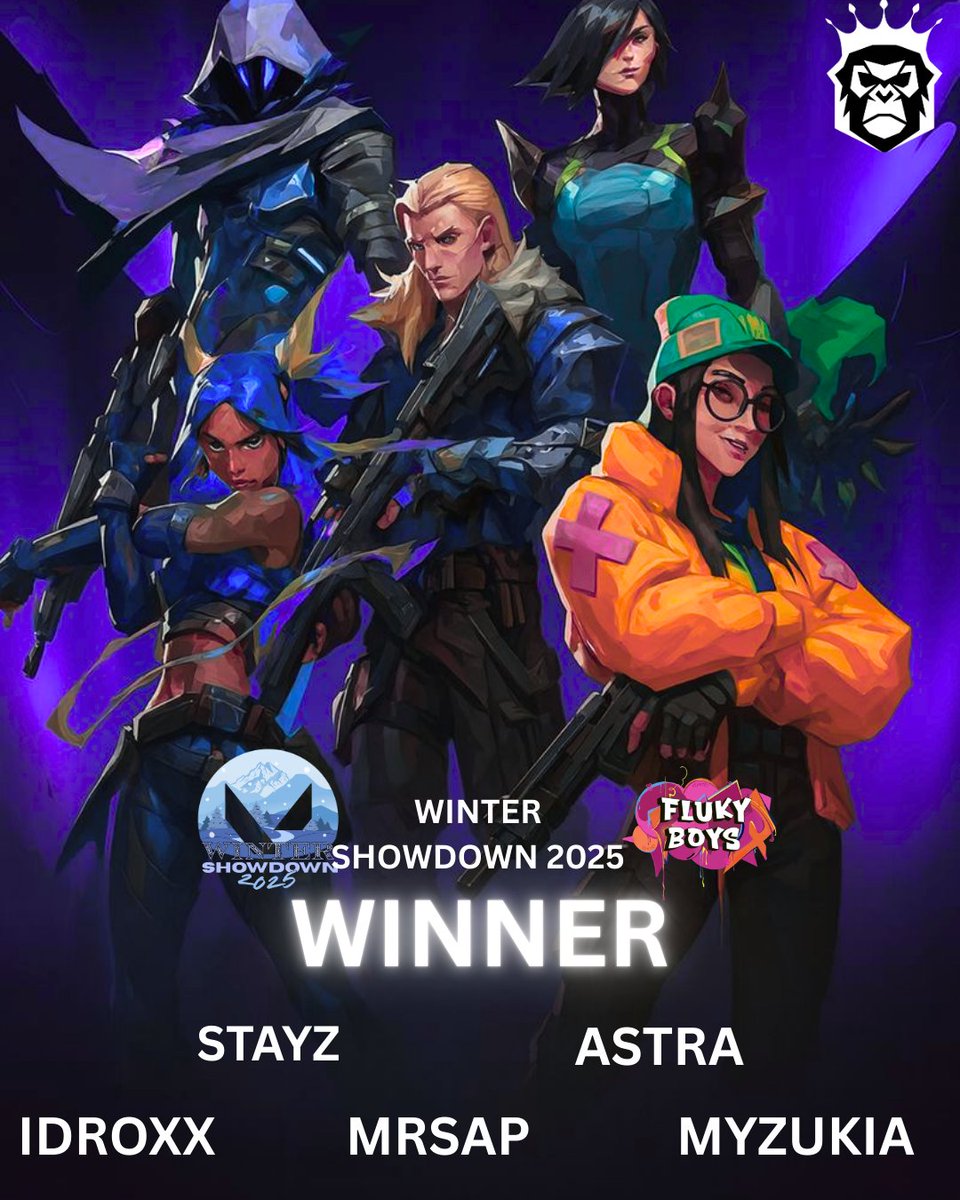 monkeykingespo's tweet image. 🏆 CHAMPIONS ! 🏆
On remporte le tournoi Winter Showdown 2025 de @FlukyBoys  après un énorme parcours et des matchs de folie 💪
@StayzVLR 🏆
@Sapagamt 🏆
@astraval_ 🏆
@Myzukia_ 🏆
@MatteoInsa44970 🏆