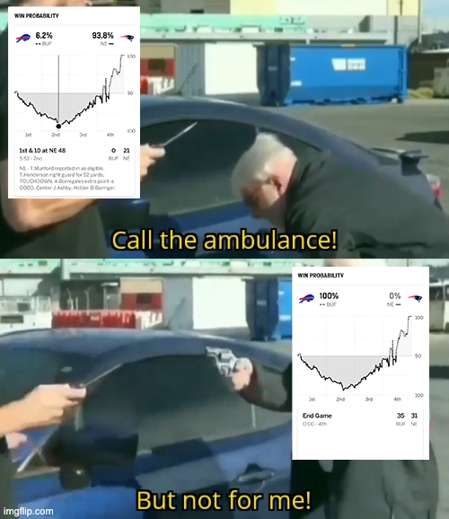 AaronQuinn716's tweet photo. The Bills vs Patriots game recap, a meme, again: https://t.co/iZlBqWWQ5W
