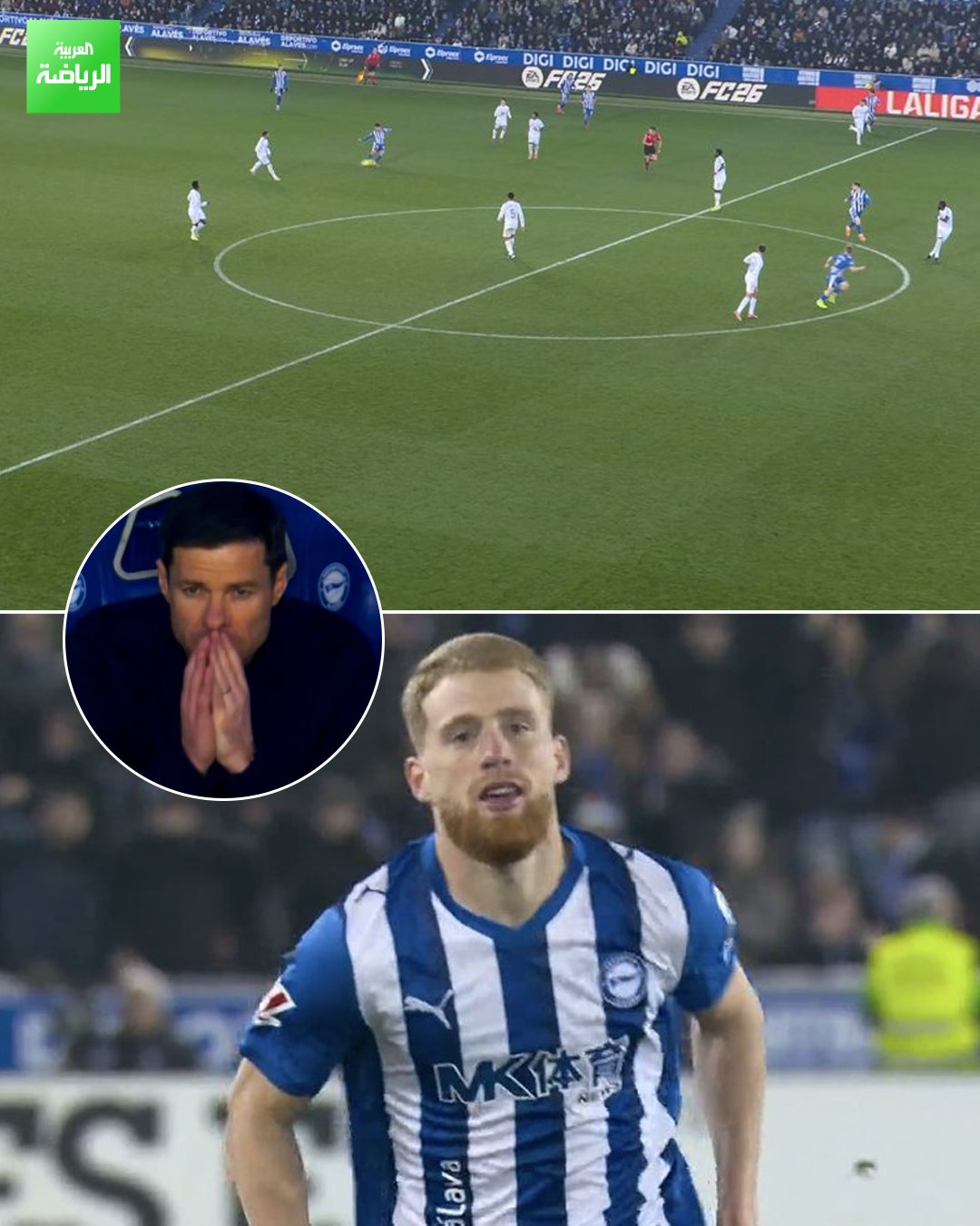 روديغر يكسر التسلل.. والإحباط يخيم على تشابي ألونسو. كارلوس فيسنتي يسجل هدف التعادل لديبورتيفو ألافيس. ديبورتيفو ألافيس 1 ريال مدريد 1 الدوري الإسباني مينديزوروتزا 