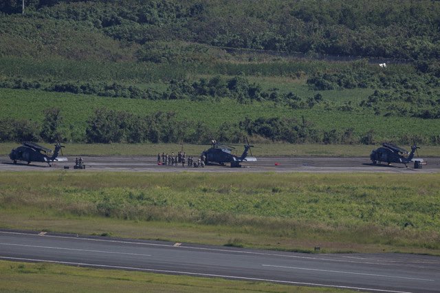 Three HH-60W “Jolly Green II” Combat Rescue Helicopters, likely with the U.S. Air Force’s 33rd Rescue Squadron based out of Kadena Air Base in Japan, seen on the tarmac at Roosevelt Roads Naval Station in Eastern Puerto Rico. The 33rd Rescue Squadron and its HH-60Ws are specially