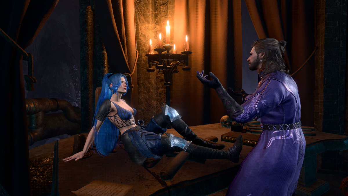 dilftastic's tweet photo. My Tav and Gale from my most recent play through. I've never really shared much of my own content #bg3 #GaleDekarios #baldursgate https://t.co/8rVEbh3Gj2