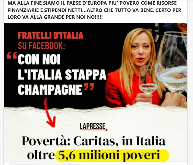 nino_pitrone's tweet photo. La #Meloni, eletta con le sue #FalsePromesse, mantiene adesso il potere con la #Propaganda e le #Falsità. Il #PopoloBue che l'ha votata, si ritrova #Cornuto_E_Mazziato! https://t.co/Ys1dI0oEax