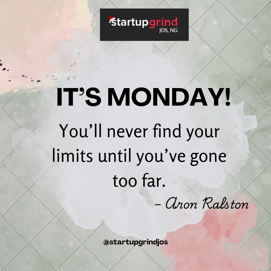If Monday feels uncomfortable, good.

That’s growth calling.

Let’s answer it.

#StartupGrindJos #GrowthMindset #MondayMotivation