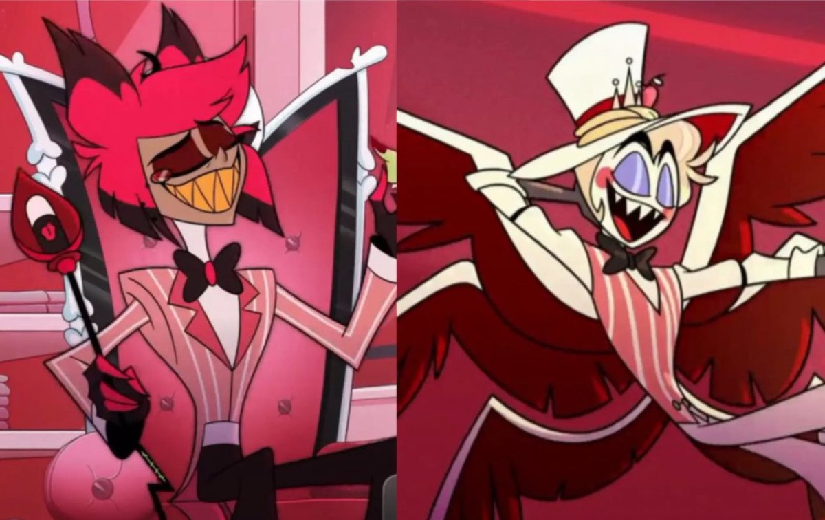 I’m still not over this, they could have chosen ANY pattern ANY color yet they went with the one that looks suspiciously a lot like Lucifer’s vest + Alastor humming what sounds like lucifer’s part of “hell’s greatest dad” on his way to Rosie LIKE WHAT