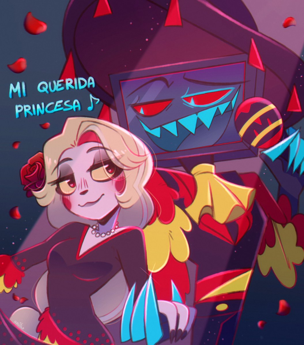 radomonis's tweet photo. yes... I'm NOT doing this in order ๐
#StaticBelleWeek day 7 ๐บ๐ dance!
as a Spanish artist, I was particularly hyped about this one. hope you guys like it too!! ๐๐บ๐น๐ช๐ธ๐ช
#staticbelle #voxlie #staticrainbow #hazbinhotel #hazbinhotelfanart https://t.co/NiHzOUA1nd