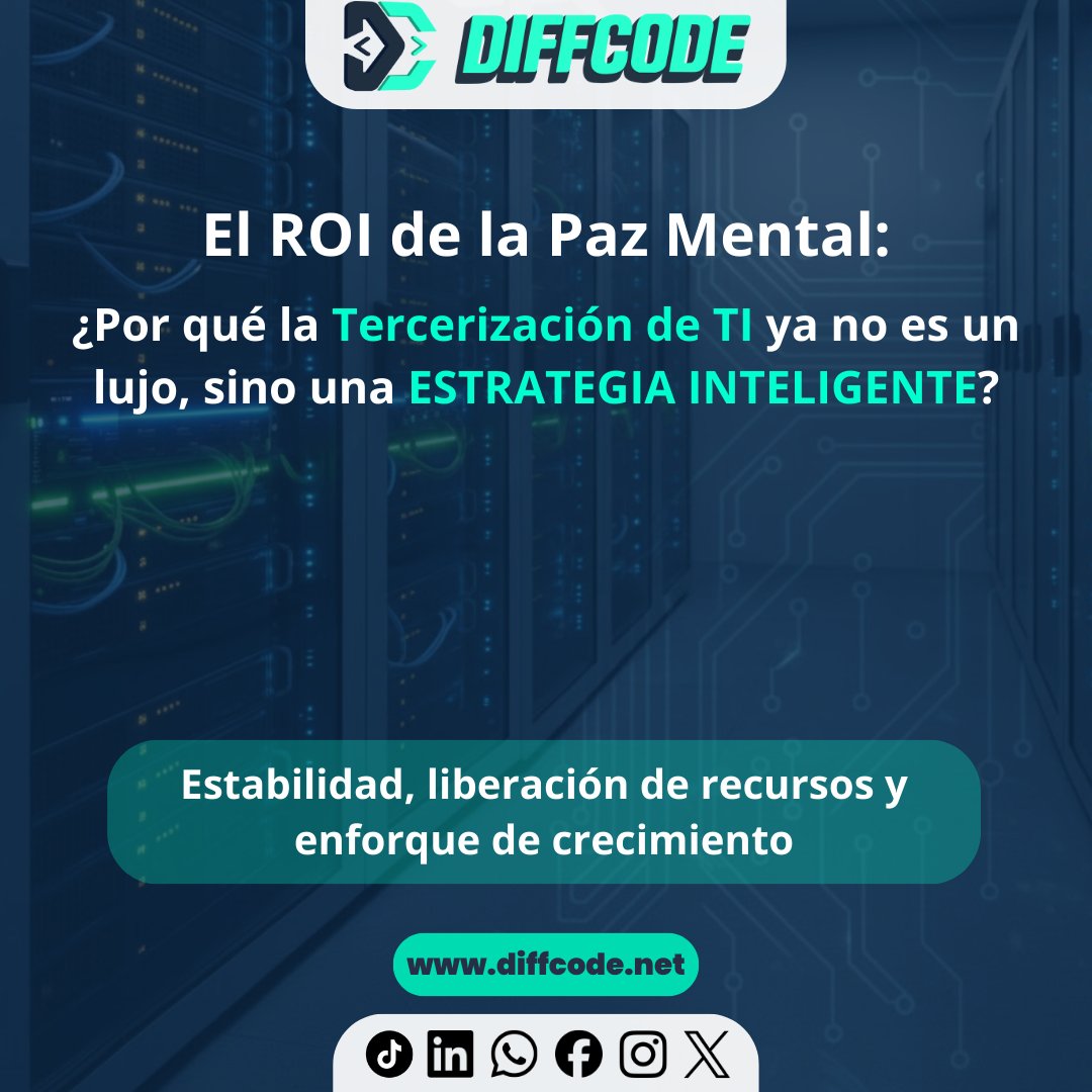 diffcode's tweet image. El ROI de la Paz Mental. 🧠

La Tercerización de TI ya no es un lujo, es una estrategia inteligente. Deje de gestionar servidores y comience a enfocarse en el crecimiento.

✅ Estabilidad garantizada.✅ Recursos liberados.✅ Crecimiento enfocado.

🔗 diffcode.net