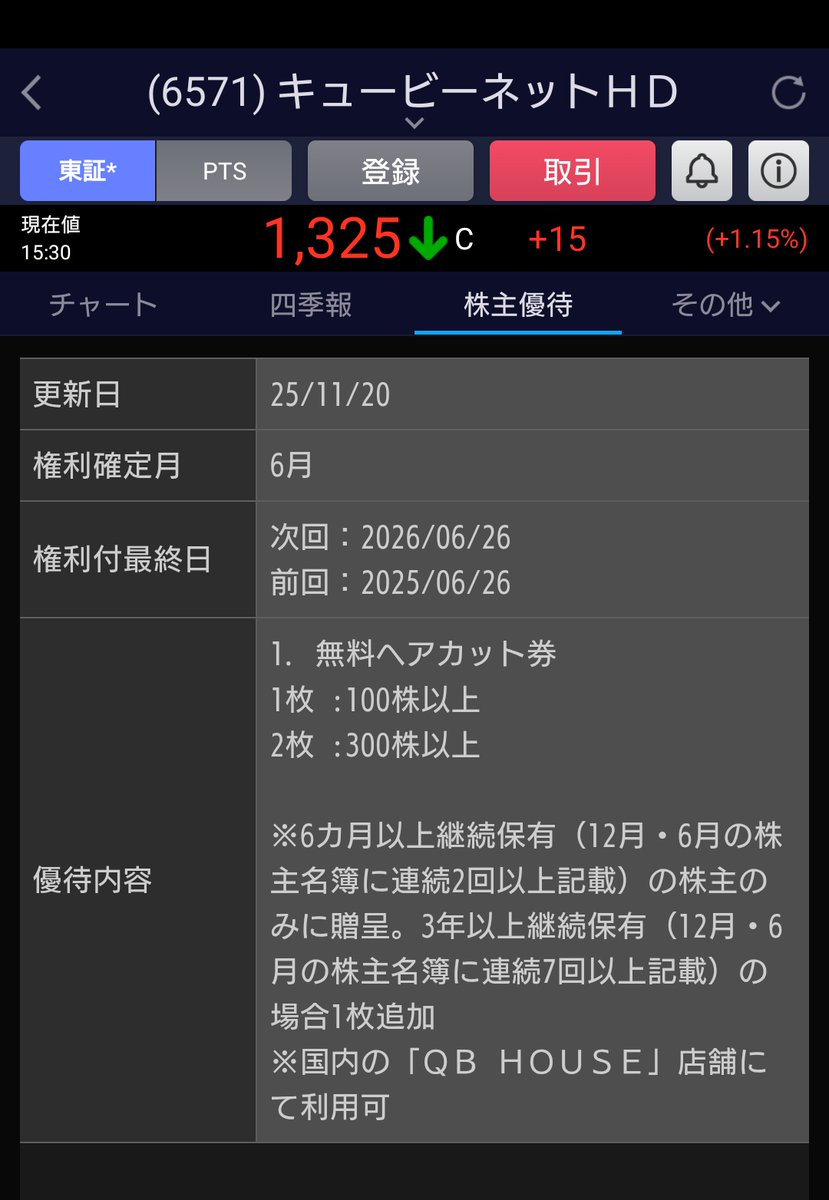 おとうふ@株主優待 (@elmer2252) / Posts / X