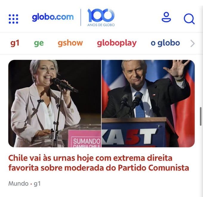Comunista = Moderada
Direita = Extrema Direita

Como não amar 🥰