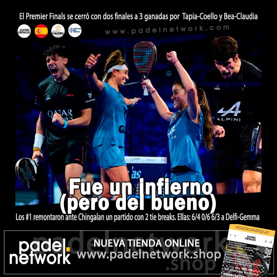 PadelNetwork's tweet image. Tapia-Coello festejan el título que les fue esquivo aún a los mejores. 6/7 6/3 7/6 a unos ChinGalan que no se rindieron nunca y levantaron un 1/6 en el tie break para perder 7/4. Bea y Claudia derrotaron a Brea-Triay. Barcelona, un infierno pero del bueno.
padelnetwork.com/premier/2025/d…
