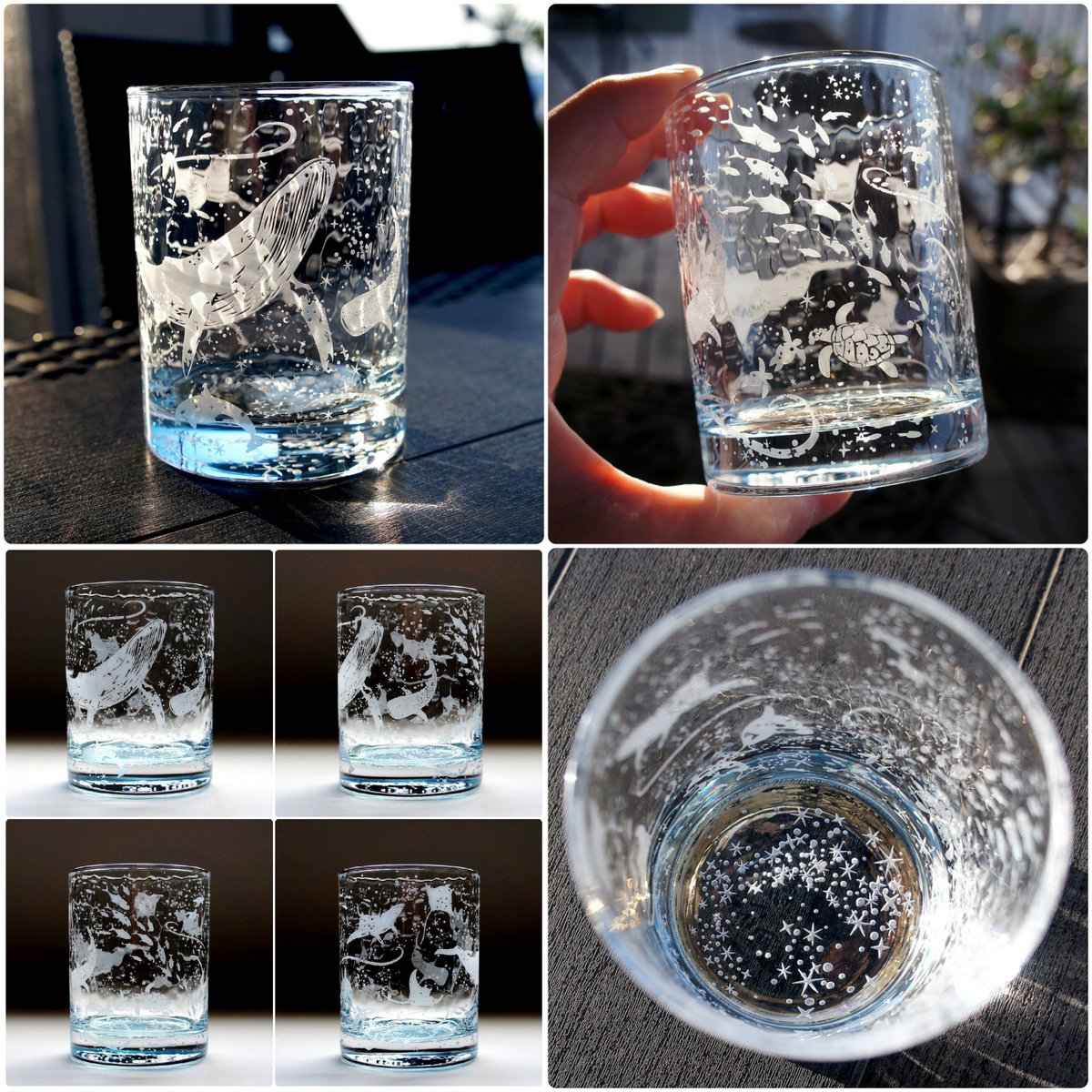 artcooooo's tweet image. 手のひら水族館🐋🐢🐡
癒し時間、美味しい一杯を🍾

#グラス #オリジナル #クジラ #ジンベイザメ  
#カメ #プレゼント