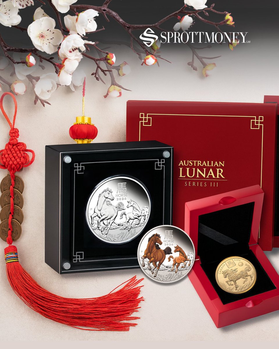 SprottMoney's tweet photo. #Lunar New Year #2026: ✨ Top Year of the #Horse Collectible #Coins

Celebrate new beginnings with investment-grade #gold & #silver Lunar New Year coins. From ultra-rare #PerthMint proofs to #RoyalCanadianMint favorites, these limited releases blend cultural meaning with lasting value—perfect as gifts or long-term stores of wealth.

Add it to your collection today! https://t.co/d2GWRUEmh2

#LunarNewYear #YearOfTheHorse #Gold #Silver #CollectibleCoins #PreciousMetals #SprottMoney