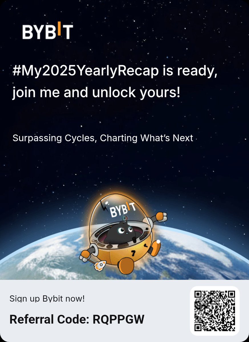 MaxiCryptG's tweet image. Unlock your 2025 recap and chart what’s next with me! New users can also win a 6,135 USDT reward.
#My2025YearlyRecap #BybitRecap #Bybit2025 #CryptoRecap2025 #BybitRecap2025
 bybit.global/en/recap-2025?…
