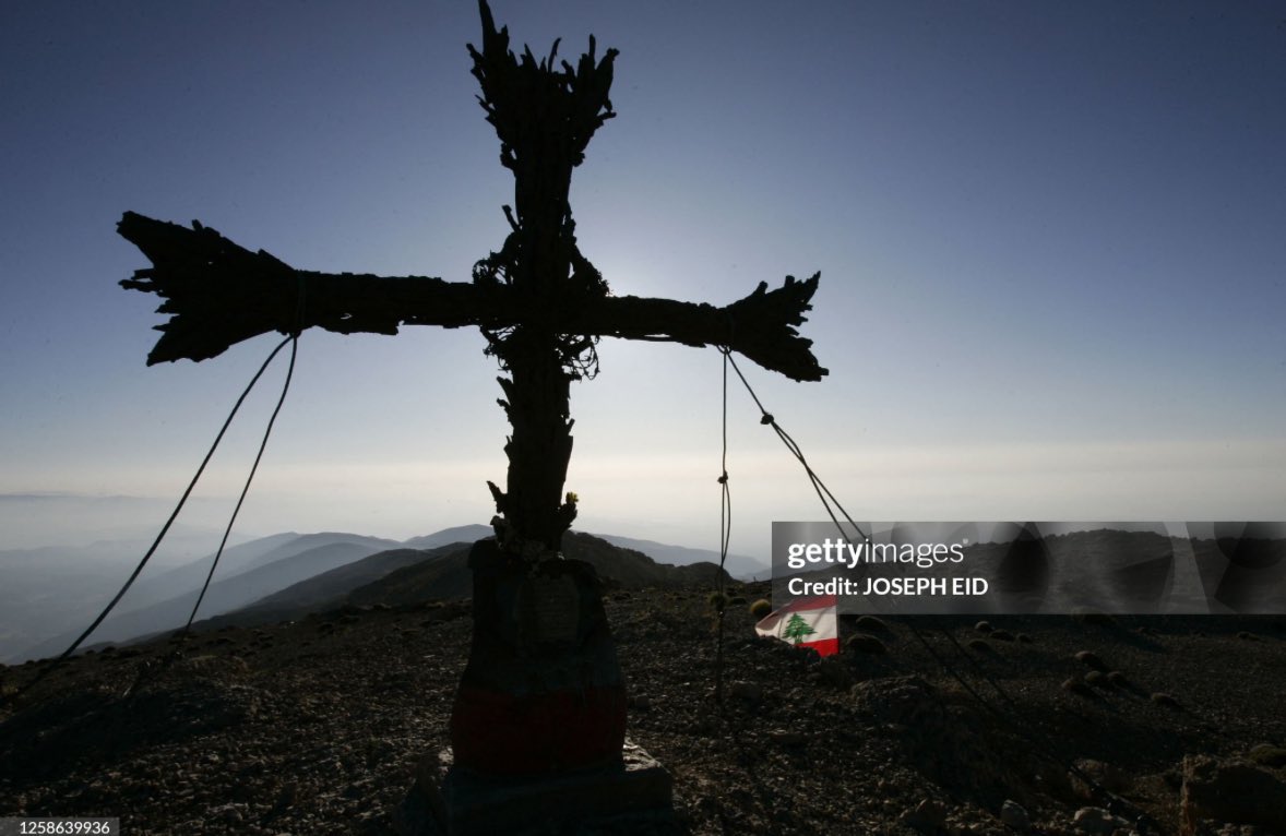 VintageVault8's tweet image. These are the same peaks once climbed by Christian Syrian and Lebanese pilgrims every year to visit the site where Jesus (pbuh) transfigured before his apostles. Mount Hermon is now illegally occupied by israel, this is the cross atop the summit they destroyed last year