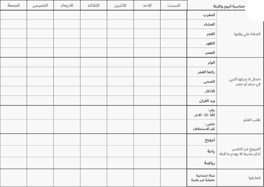 fatemward's tweet photo. لمن يريد ان ينظم يومه ولا يعرف كيف يبدأ انصحه بخطة عمل اليوم والليلة وهي اقل القليل
 وهذا مخطط اسبوعي لعله يفيد احد
https://t.co/6hCsS805i7 https://t.co/Y9LaQOTeaA
