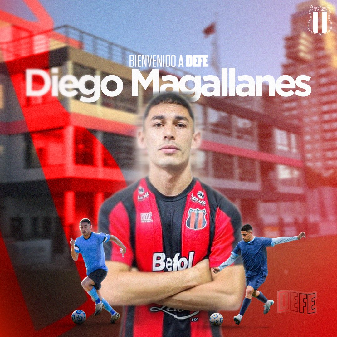🆕 ¡Diego Magallanes es nuevo jugador de #Defe!

✍️ El lateral derecho, proveniente de Temperley, llega al Bajo Núñez para reforzar la defensa. 

🫵 ¡A romperla, Diego!

#VamosDragón 🔴⚫️