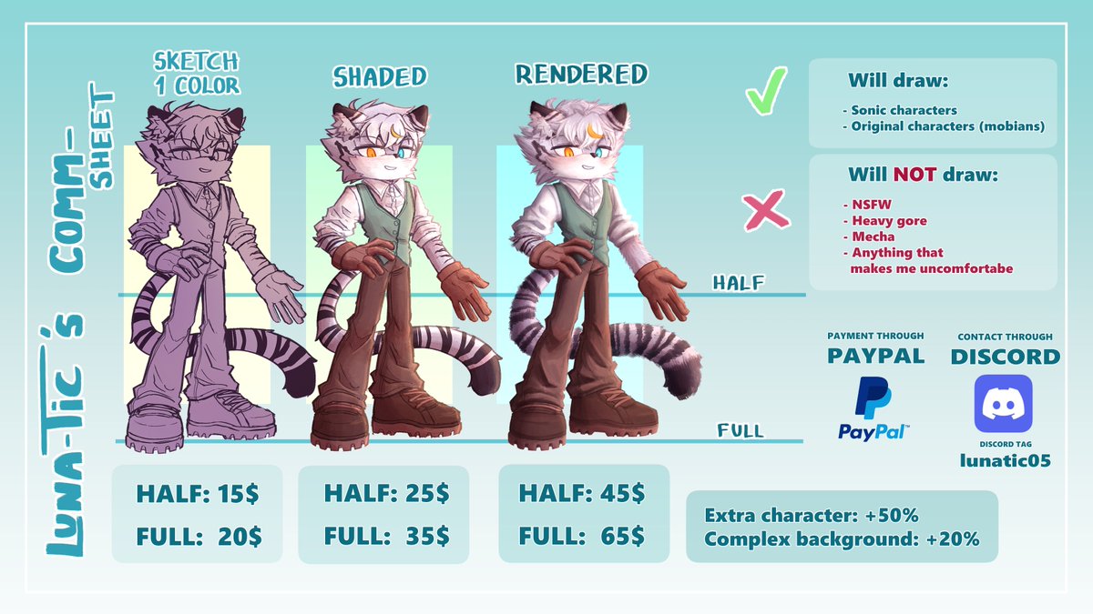 Opening commissions! 5 slots are available!