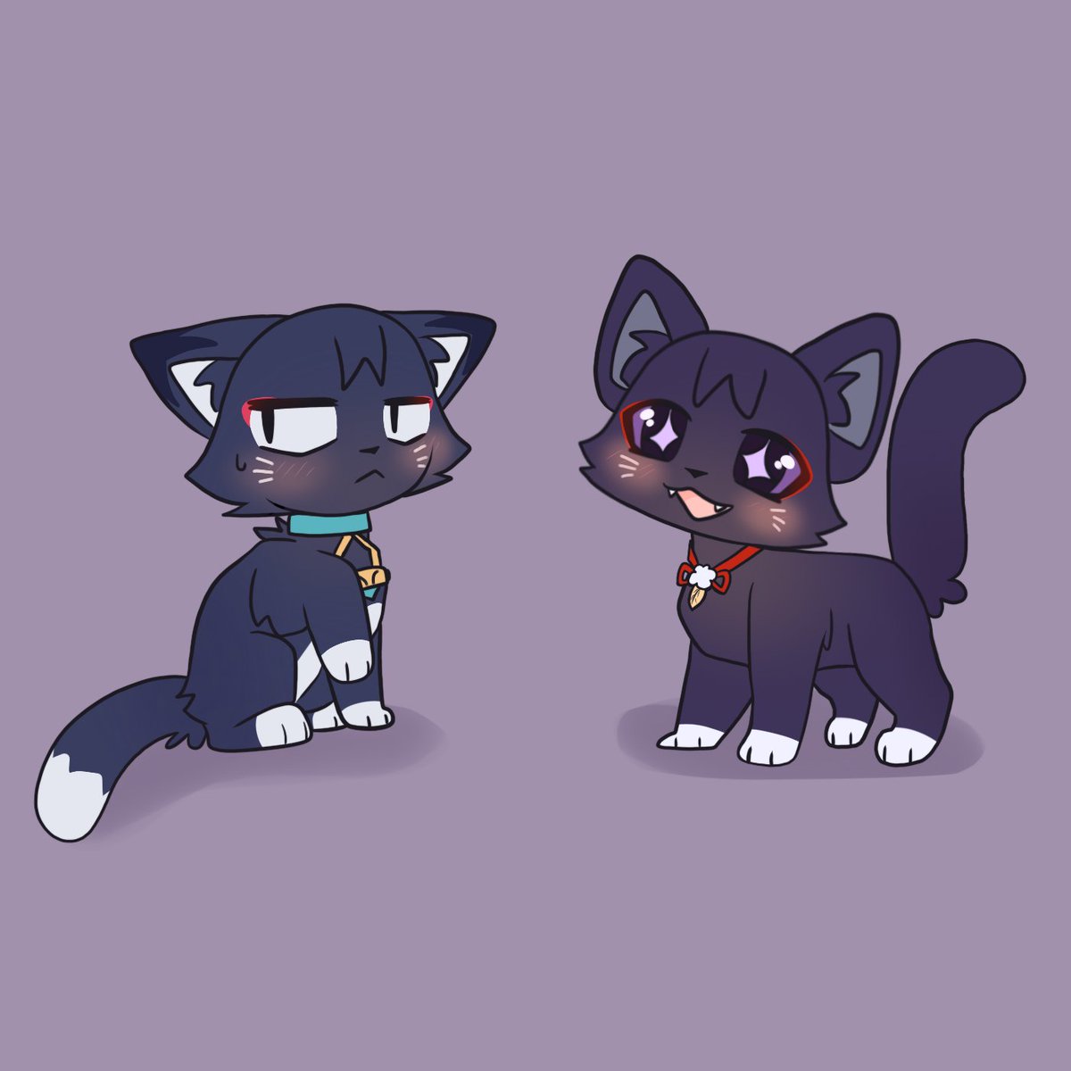 cute canon wandermeow with canon kabukimeow #scarameow #scaramouche