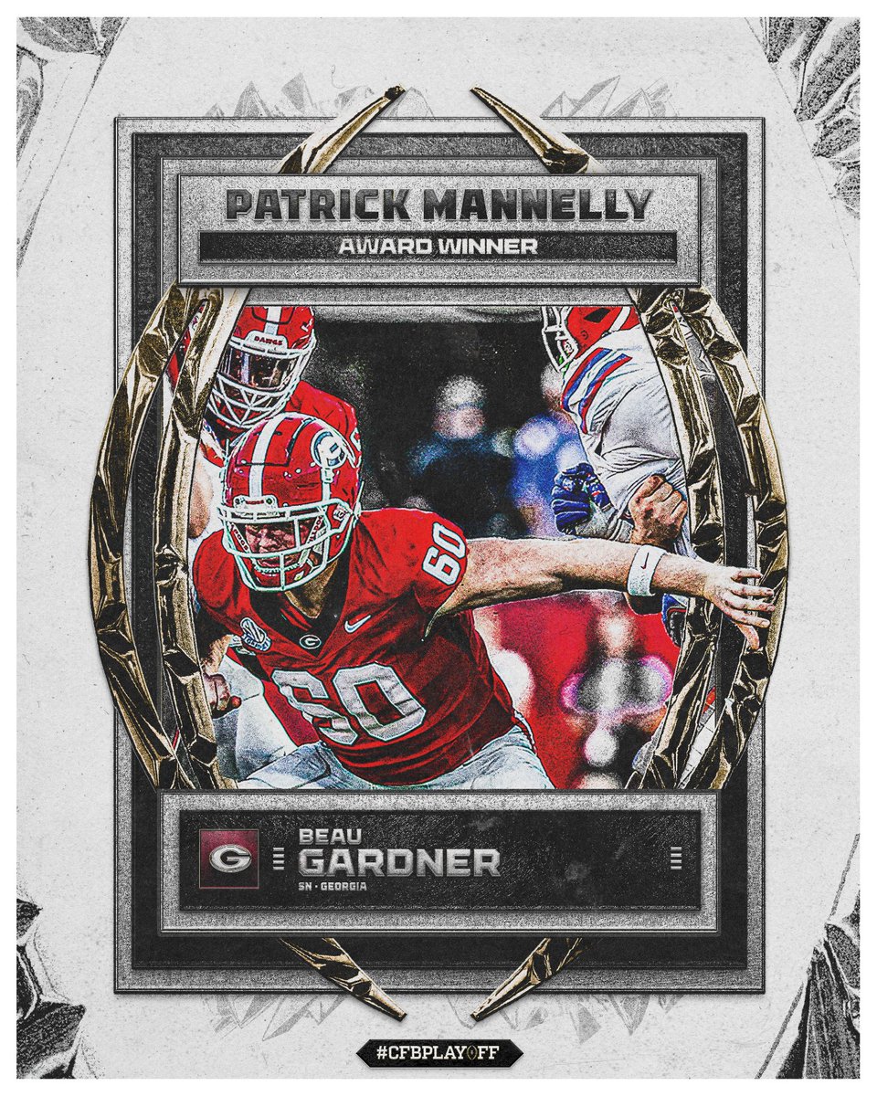 CFBPlayoff's tweet image. Georgia's Beau Gardner is the first Bulldog in program history to win the Patrick Mannelly Award, which is given to the top snapper in the FBS.

#CFBPlayoff x #GoDawgs