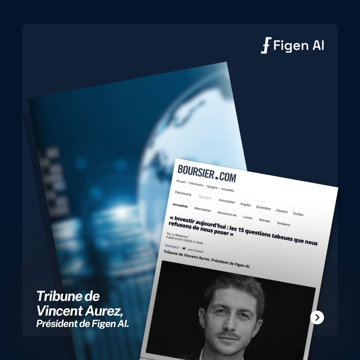 Figen_AI's tweet photo. Is your portfolio built for the next cycle, or the last one?

“The biggest risk today isn’t volatility, but using models from the past.”

Vincent Aurez (President, Figen AI) breaks down how geopolitics and finance are reshaping asset allocation. Featured on @boursier_com. https://t.co/FxCF5WnswU