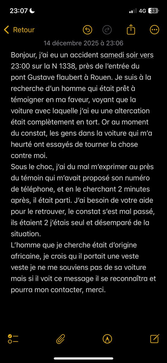 RaphaelD_Pastis's tweet photo. Je cherche un homme témoin de mon accident survenu samedi soir à ROUEN près du pont GUSTAVE FLAUBERT merci à vous https://t.co/FBZ3tJiyWg