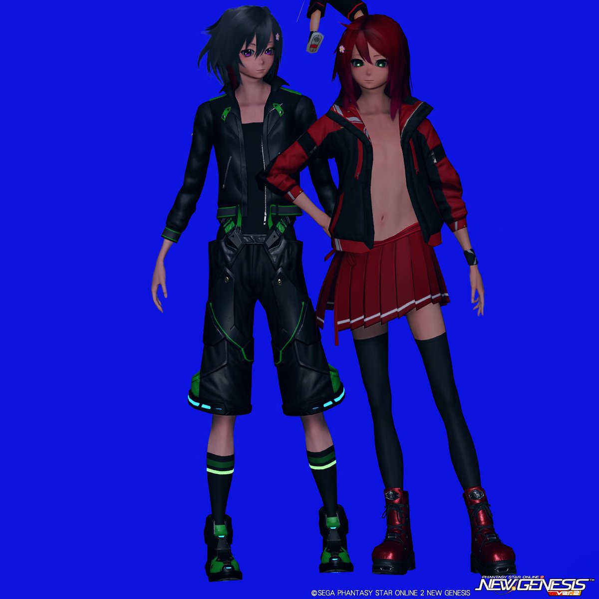 mzk810_1_53's tweet image. 男の娘・女装男子の方が男っぽい立ち方で、美少年の方が少し内股気味っていうのも良いっすね･｡･)

#PSO2NGS 
#PSO2男の娘同盟
#PSO2おとこのこ部