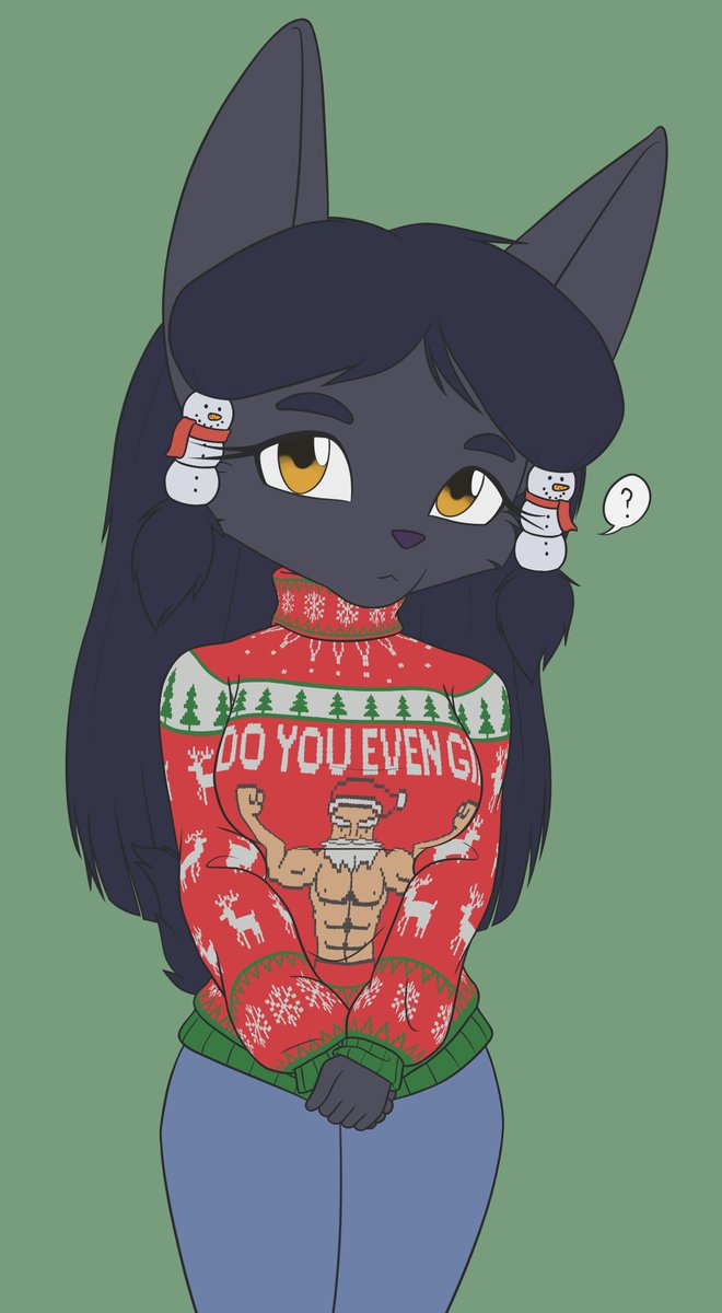 @ FalloutFoxArt Ebonique has been given a seasonal sweater!
