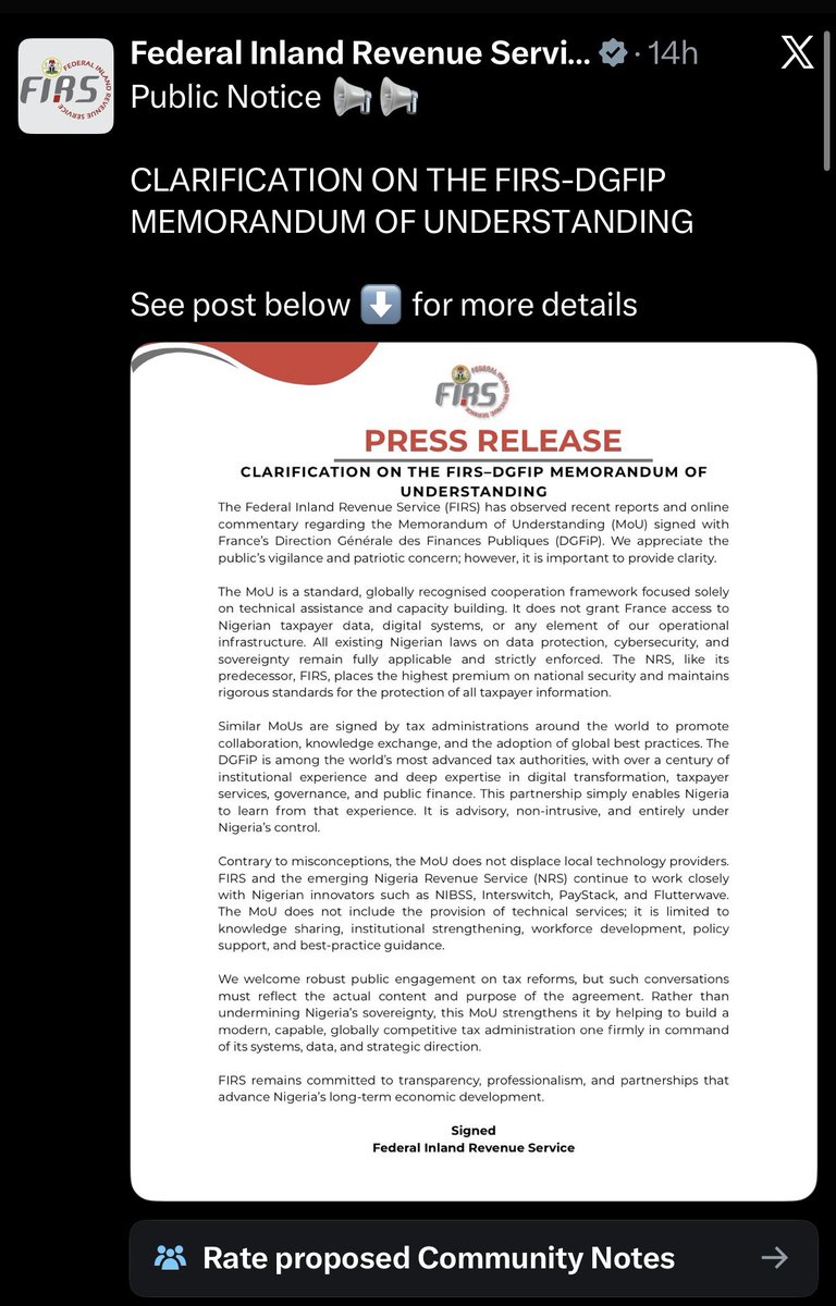 So the Big Four:

1. KPMG
2. Deloitte
3. Ernst &amp; Young (EY), &amp;
4. PricewaterhouseCoopers (PwC)

cannot handle the MoU on Taxation?

A dishonest bunch had to go all the way to France. So the question remains, “what’s the relationship between Nigeria's revenue agency &amp; France?” No