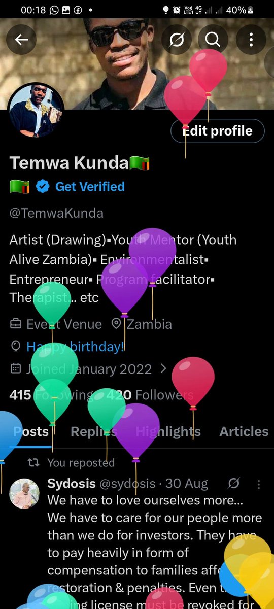 TemwaKunda's tweet photo. Got my balloons from X😁🥂🎂 https://t.co/wpFofOjWBj