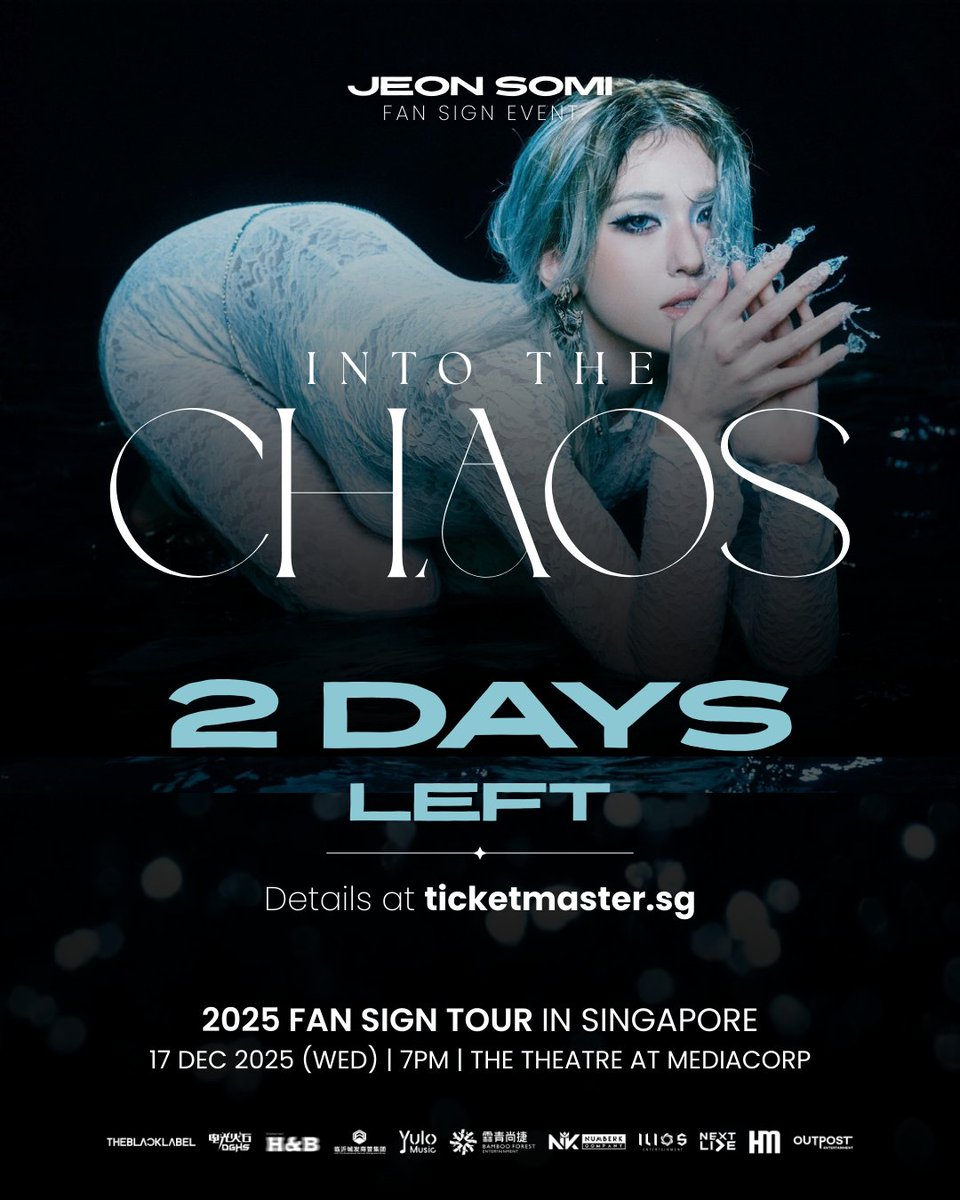 Just 2 more days, Singapore! 💖🌙
Get ready for the moments, the music, and all the Sommunchi energy! 💞

🗓️ 17 Dec 2025 | 7 PM
📍 The Theatre at Mediacorp
🎫 ticketmaster.sg/activity/detai…  

#전소미 #JEONSOMI
#JeonSomiinSG #IntoTheChaos
#THEBLACKLABEL #더블랙레이블
#NextLiveEnt