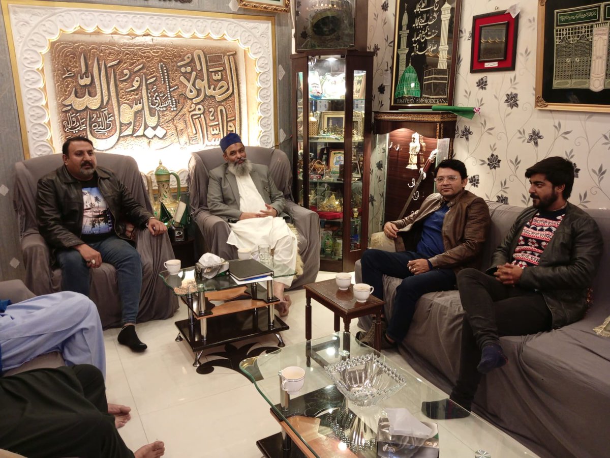 at the residence of <a href="/sunnitehreek92/">PakistanSunniTehreek</a> leader <a href="/SarwatEjaz/">Sarwat Ejaz Qadri</a>.With delegation of media friends, including Senior Journalist &amp; Renowned Anchorperson <a href="/AliSarwarAnchor/">Ali Sarwar Journalist</a> from <a href="/ntnnews3/">NTN News</a> President KUJ Workers <a href="/FawadMehmood/">Fawad Mehmood</a>,Sports Star with <a href="/TabishMir_/">Tabish Mir</a> Sports Anchor of <a href="/K21NewsOfficial/">K21 News</a>