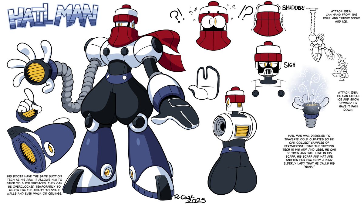 RCaseDrawsStuff's tweet image. Robot Master Design
#MegaManDO
#DesignARobotMaster 
Hail Man
RCase