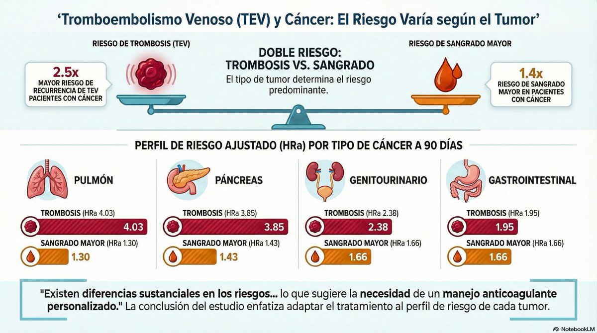 primastcar's tweet photo. Via @gabi_puchepalao 

✅ Cáncer y enfermedad tromboembolica

⬆️ riesgo en Neoplasia pulmon y pancreas https://t.co/hDmfSyyZ1K