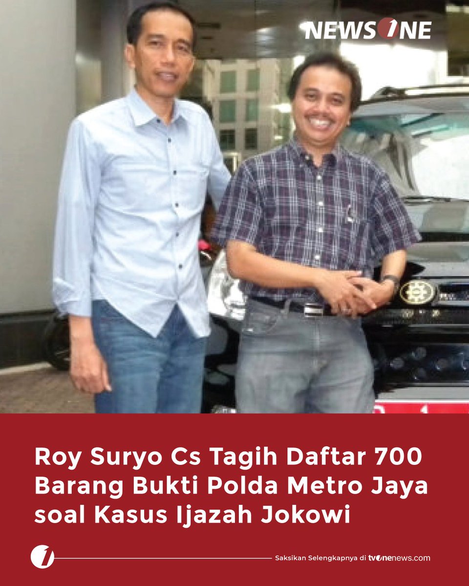 tvOneNews's tweet image. Polda Metro Jaya bakal menggelar perkara kasus tudingan ijazah palsu Presiden ke-7 RI Joko Widodo (Jokowi) pada Senin (15/12/2025), Jakarta Selatan. 

Simak berita selengkapnya hanya di sorts.one/iTr
#HardNews_Hukum #NewsOne #CariBeritaditvOne #RoySuryo #Jokowi #NO02