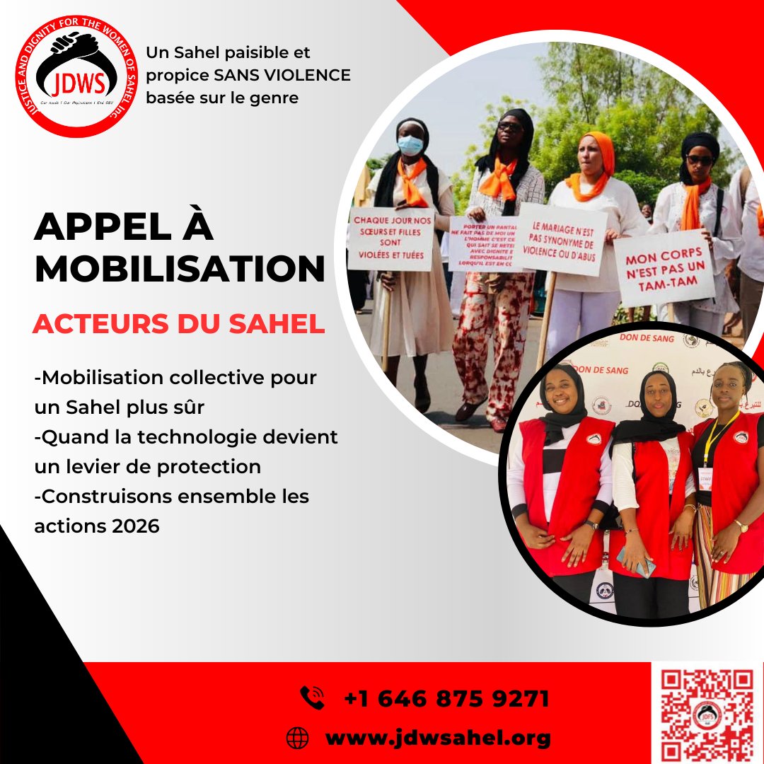 📢 Appel à mobilisation – Acteurs du Sahel
Un #webinaire #régional se tiendra le 20 décembre, réunissant des acteurs engagés dans la #prévention et la #protection contre les violences basées sur le genre (#VBG) dans le #Sahel...linkedin.com/company/justic…