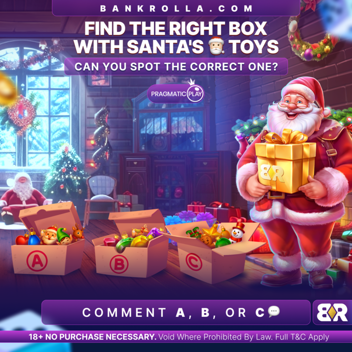 bankrollacom's tweet photo. 🎅🎁 FIND THE RIGHT BOX WITH SANTA’S TOYS!🎅🎁

Only one box holds the correct set of toys — just like Santa planned 👀✨
Can you spot the right one? 🎄🧸🪀

How to join:
❤️ Like this post 
👤 Follow @bankrollacom
🔁 Share / Repost
💬 Comment A, B, or C

🎁 Prize: 5,000 GC + 5 SC
⏰ Winner announced in 24 hours

Trust your holiday instincts and crack Santa’s toy mystery! ❄️✨
Good luck & happy spins 🎄💙