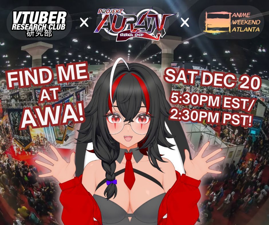 ProjektAuran's tweet photo. ๐ข Are you going to Anime Weekend Atlanta (AWA2025) next weekend? You might find me there!
โจVirtual Meet and Greetโจ https://t.co/4AwTw2CJLg