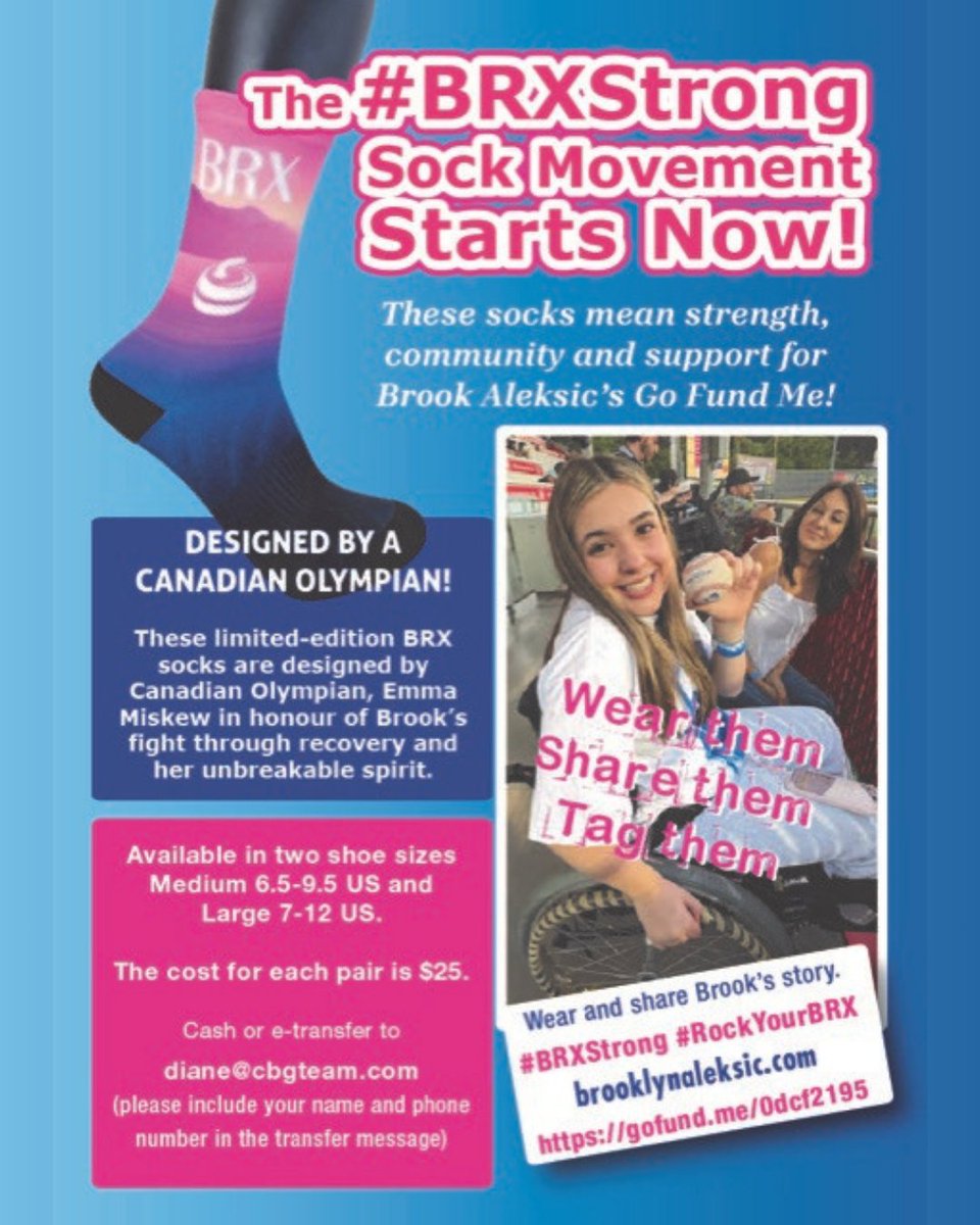 CurlBC's tweet image. The curling community continues to rally behind Brook Aleksic 💙🥌

🧦 Support Brook • Rock your BRX
Men’s &amp;amp; women’s sizes available
👉 GoFundMe: gofund.me/0dcf2195

More about Brook: brooklynaleksic.com

#RockYourBRX #BRXStrong #CurlBC #CurlingCommunity